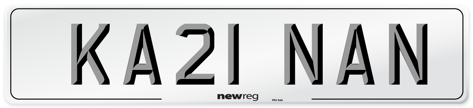 KA21 NAN Number Plate from New Reg